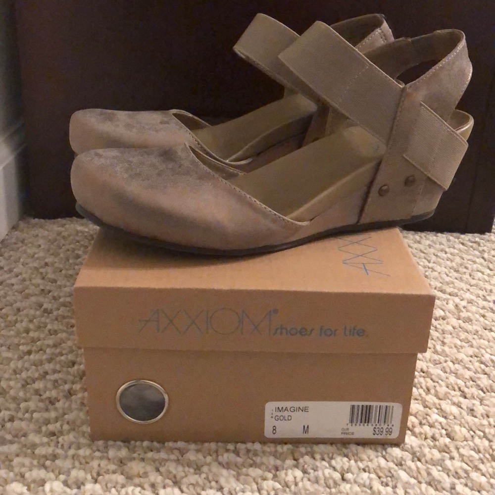 Antique Gold Wedge Shoes